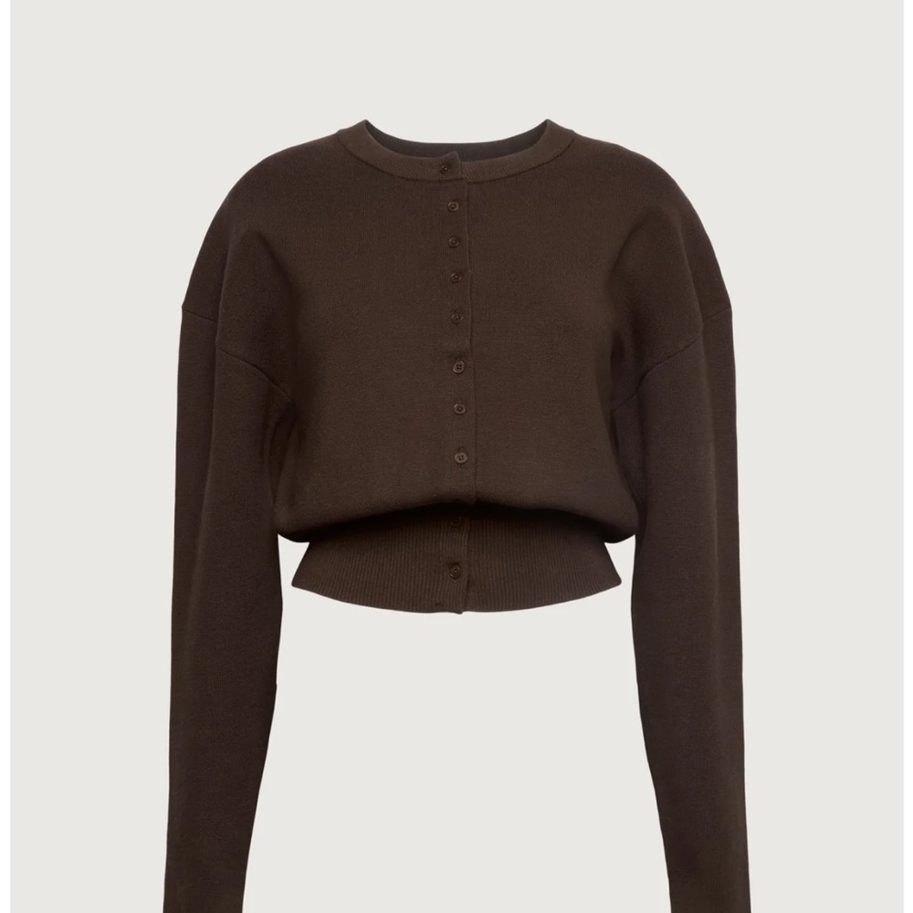 OAK + FORT Brown Cardigan Sweater